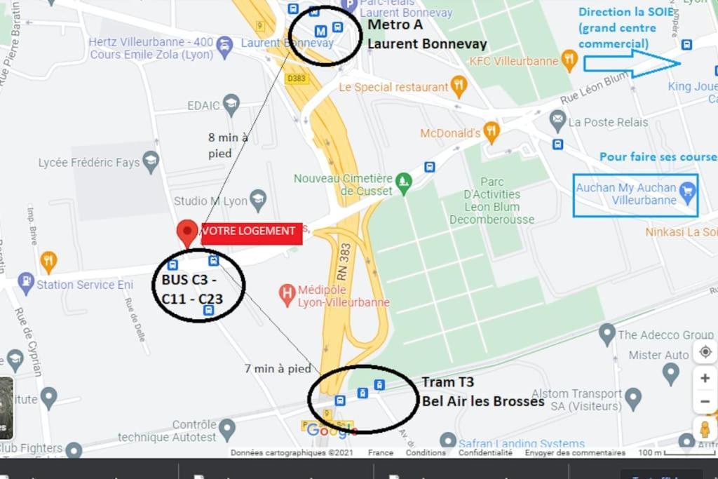 Appartement Renove Pour 6 Avec Parking Villeurbanne Exteriér fotografie